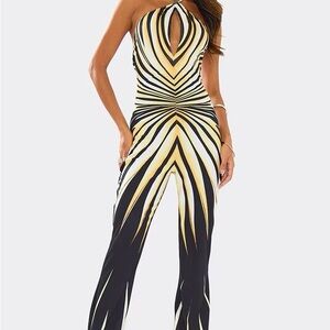Stylish Black and Gold Women's Jumpsuit
